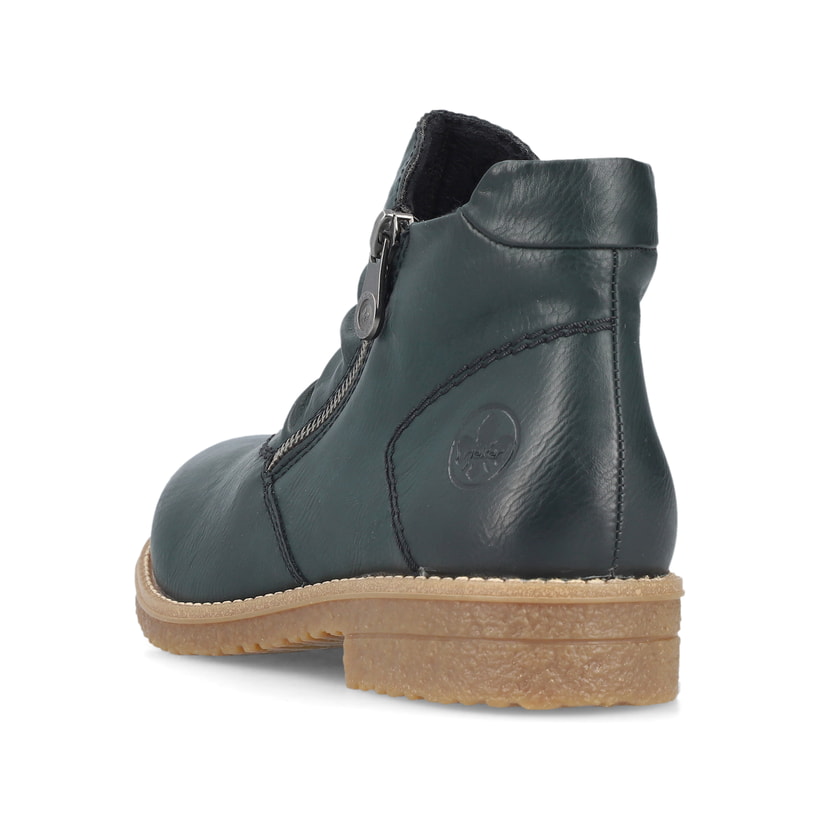 Fuchsbraune Rieker Damen Kurzstiefel 73551-24 mit einer robusten Profilsohle. Schuh Innenseite
