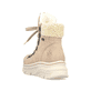 Beige Rieker Damen Schnürstiefel 48034-20 mit einer ultra leichten Plateausohle. Schuh von hinten.