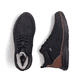 Schwarze Rieker Herren Schnürstiefel B1824-00 mit wasserabweisender TEX-Membran. Schuh von oben, liegend.