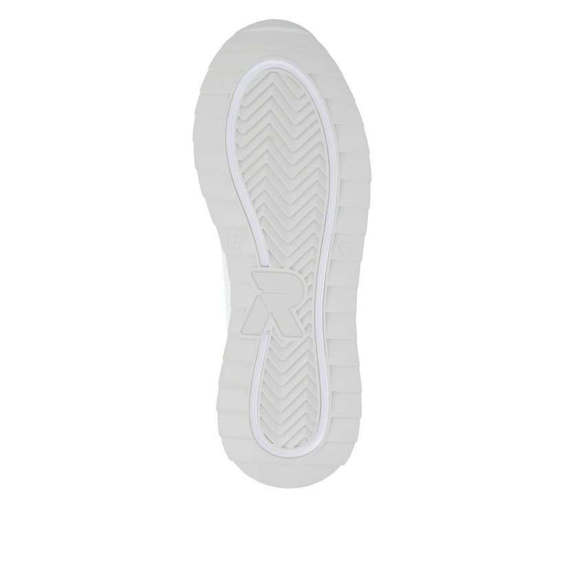 Weiße Rieker Damen Sneaker Low W2404-82 mit Schnürung sowie ultraleichter Sohle. Schuh Laufsohle.