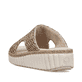 Beige vegane Rieker Damen Pantoletten 69280-60 mit der Extraweite H. Schuh von hinten.