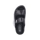 Schwarze Rieker Herren Pantoletten 25590-00 mit einem Klettverschluss. Schuh von oben.