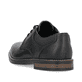 Schwarze Rieker Herren Schnürschuhe 13510-00 mit der Komfortweite G 1/2. Schuh von hinten.