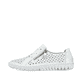 Weiße Rieker Damen Schnürschuhe M2300-80, Barfußschuhe in Löcheroptik. Schuh Außenseite.