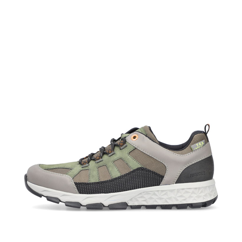 Grüne Rieker Herren Sneaker Low B6724-54 mit wasserabweisender RiekerTEX-Membran. Schuh Außenseite.