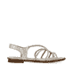 Beige Rieker Damen Riemchensandalen 64270-60 mit Strasssteinen sowie Gummizug. Schuh Innenseite.