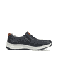Blaue Rieker Herren Slipper 14363-14 mit einem Gummizug sowie der Extraweite H. Schuh Innenseite.