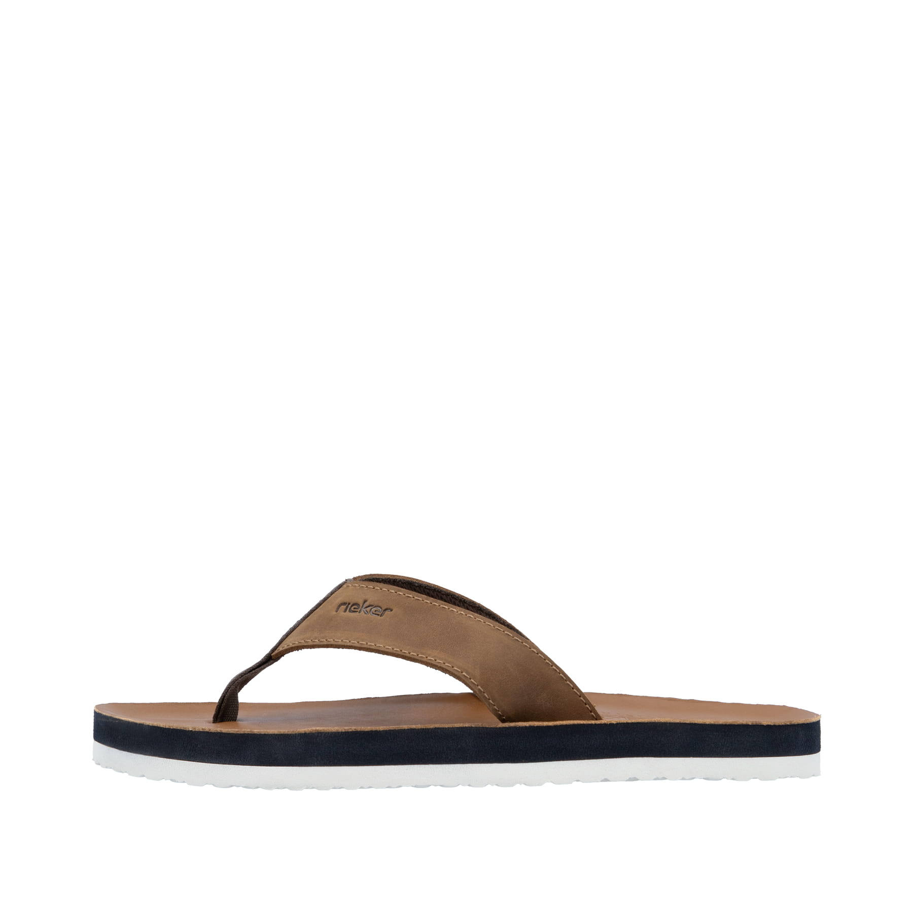 Braune Rieker Herren Zehentrenner 20152-26 mit der Komfortweite G. Schuh Außenseite.