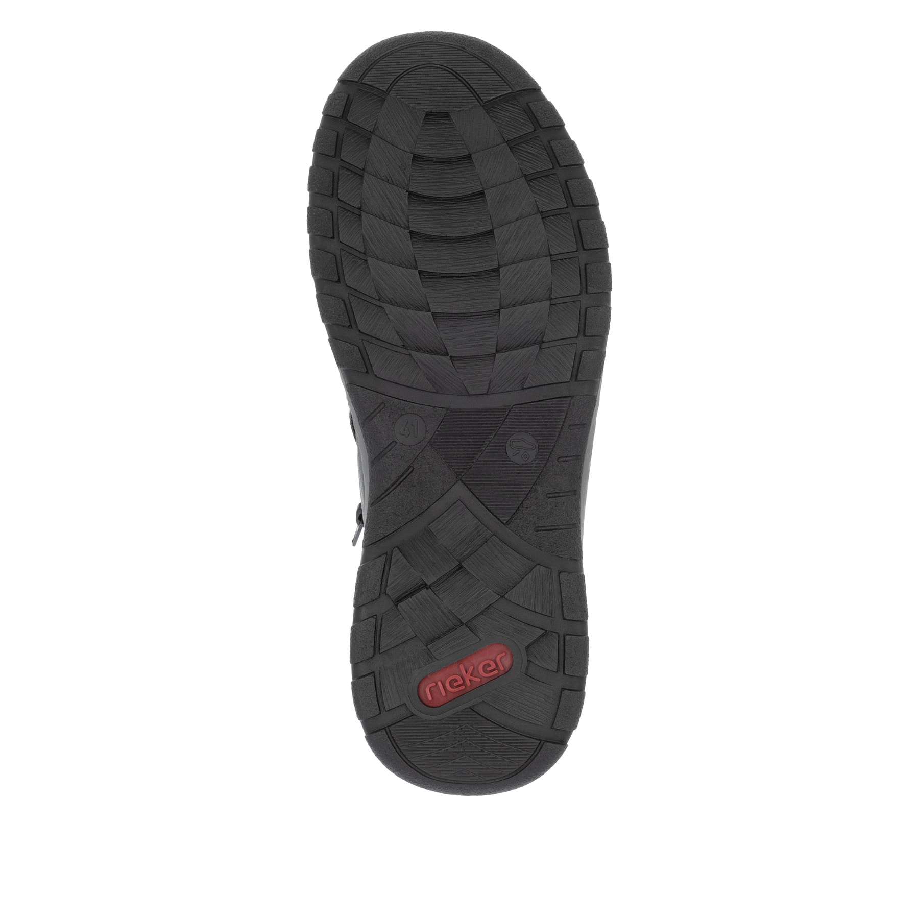 Dunkelgrau-schwarze Rieker Herren Kurzstiefel 03352-45 mit einem Reißverschluss. Schuh Laufsohle.