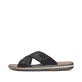 Schwarze Rieker Herren Pantoletten 21082-00 mit der Komfortweite G. Schuh Außenseite.
