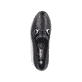 Schwarze Rieker Damen Loafer 46262-01 mit Gummizug sowie extra weicher Decksohle. Schuh von oben.