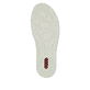 Weiße Rieker Damen Slipper 52560-80 mit Gummizug sowie extra weicher Decksohle. Schuh Laufsohle.