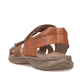 Braune Rieker Herren Sandalen 21461-24 mit einem Klettverschluss. Schuh von hinten.