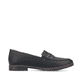 Schwarze Rieker Damen Loafer 45300-00 mit Gummizug sowie schmaler Passform E 1/2. Schuh Innenseite.