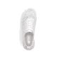 Weiße Rieker Damen Sneaker Low N6409-80 mit Rieker Air Sohlenfenster. Schuh von oben.