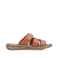 Braune Rieker Herren Pantoletten 21473-24 mit einem Klettverschluss. Schuh Innenseite.