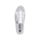 Weiße Rieker Damen Slipper M2357-80, Barfußschuhe mit einem Reißverschluss. Schuh von oben.