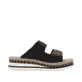 Schwarze Rieker Damen Pantoletten V7955-00 mit trendigen Schnalle. Schuh Innenseite.
