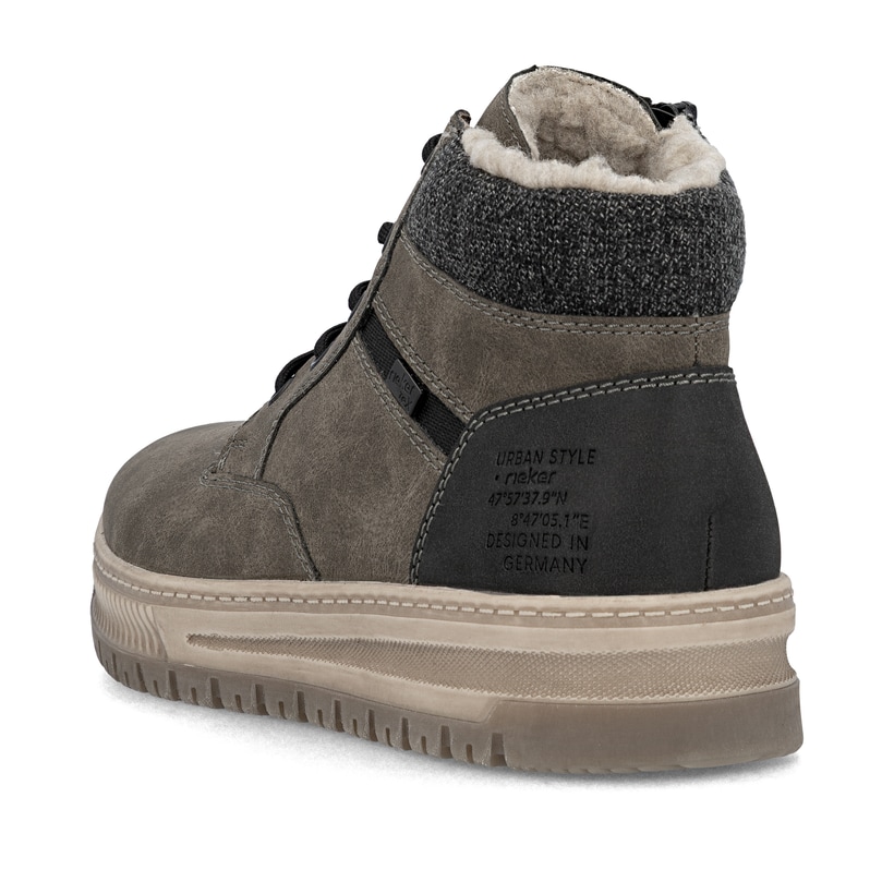 Braune Rieker Herren Schnürstiefel 38542-25 mit wasserabweisender TEX-Membran. Schuh von oben.