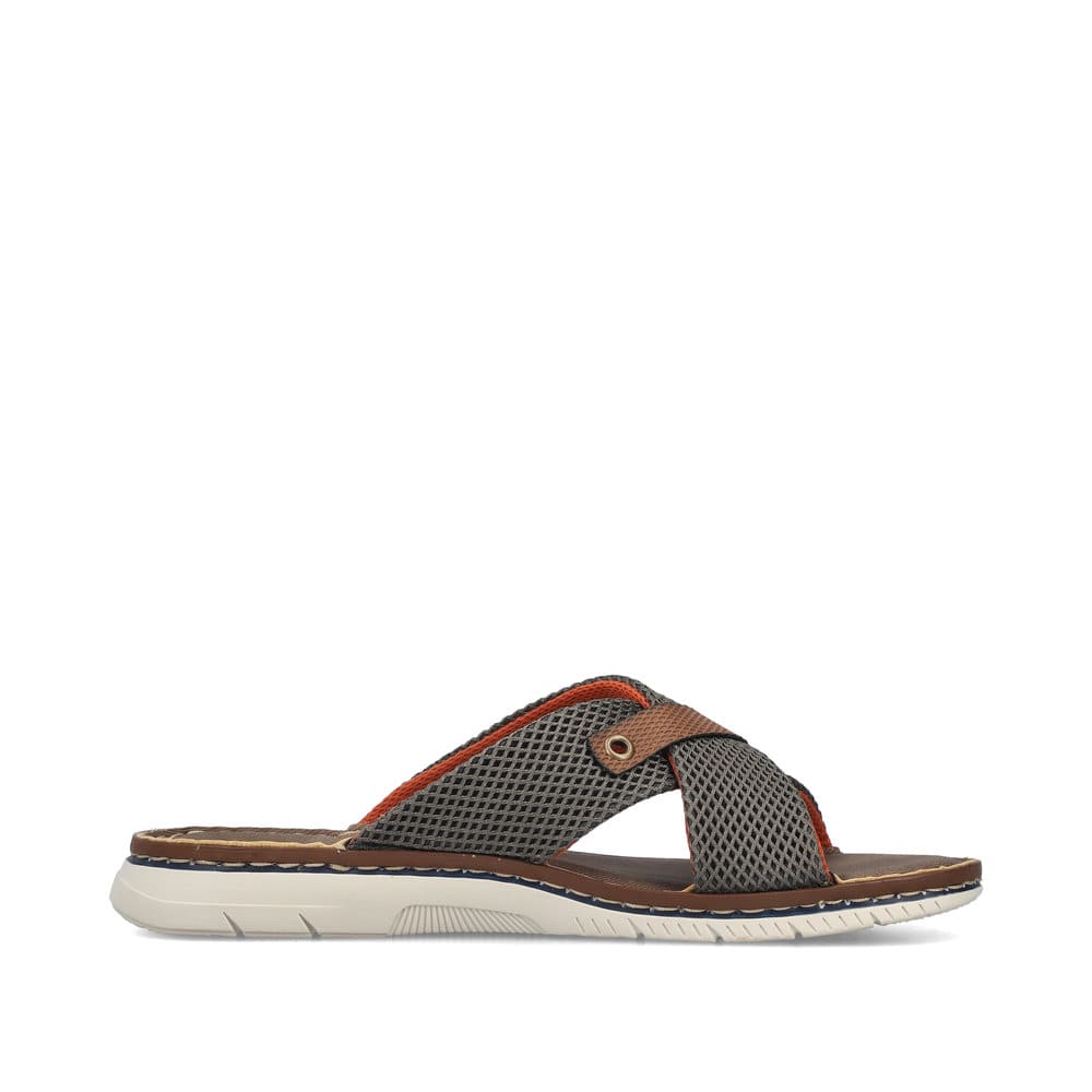 Grüne Rieker Herren Pantoletten 21340-54 mit der Komfortweite G. Schuh Innenseite.