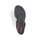 Schwarze Rieker Keilsandaletten 68176-00 mit trendigen Schnalle. Schuh Laufsohle.