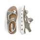 Grüne Rieker Damen Trekkingsandalen 64066-52 mit einem Klettverschluss. Schuh von oben, liegend.