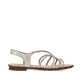 Silberne Rieker Damen Riemchensandalen 64270-60 mit Strasssteinen sowie Gummizug. Schuh Innenseite.