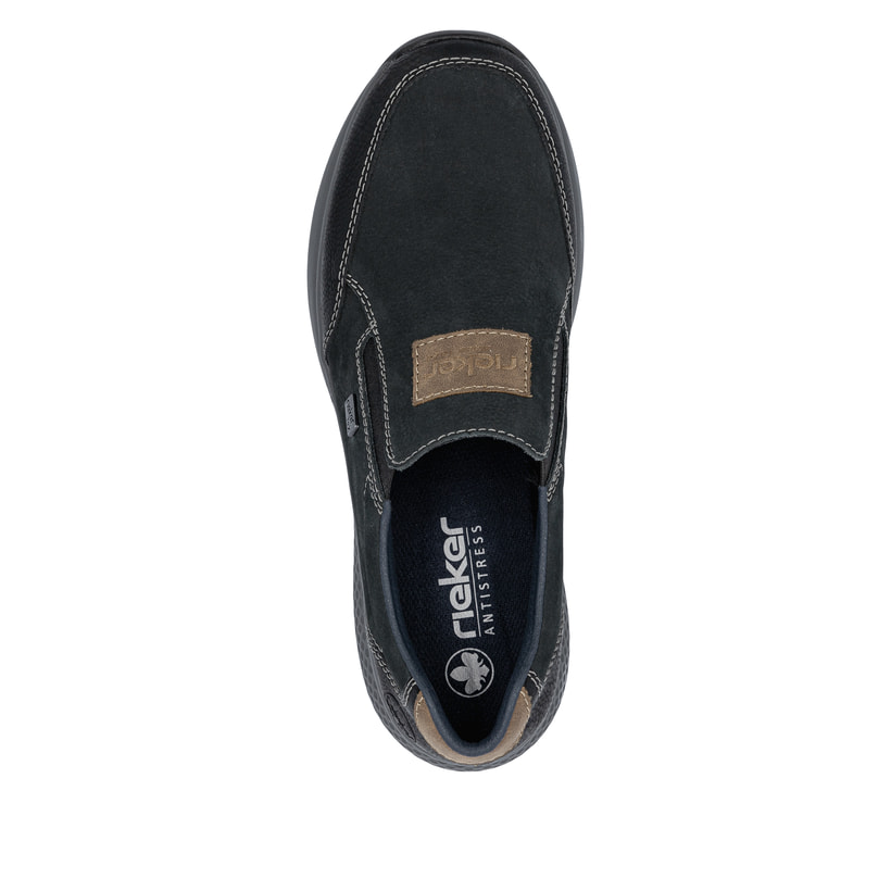 Blaugraue Rieker Herren Sneaker Low B7613-14 mit einer schockabsorbierenden Sohle. Schuh Innenseite
