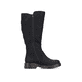 Schwarze Rieker Damen Hochschaftstiefel 73292-00 mit einem Reißverschluss. Schuh Innenseite.