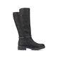 Tiefschwarze Rieker Damen Hochschaftstiefel Z4774-00 mit einer robusten Profilsohle. Schuh Innenseite