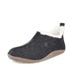 
Asphaltschwarze Rieker Damen Clogs 66350-00 sowie einer flexiblen und leichten Sohle. Schuh seitlich schräg
