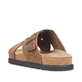 Braune Rieker Herren Pantoletten 21193-25 mit einer Schnalle sowie Extraweite H. Schuh von hinten.