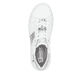 Weiße Rieker Damen Sneaker Low W1202-83 mit einer Schnürung. Schuh von oben.