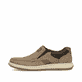 Braune Rieker Herren Slipper 17368-25 mit einem Gummizug sowie der Extraweite H. Schuh Außenseite.