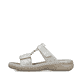 Graue Rieker Damen Pantoletten 60481-40 mit einem Klettverschluss. Schuh Außenseite.