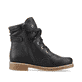 Nachtschwarze Rieker Damen Schnürstiefel 73514-00 mit Schnürung und Reißverschluss. Schuh Innenseite