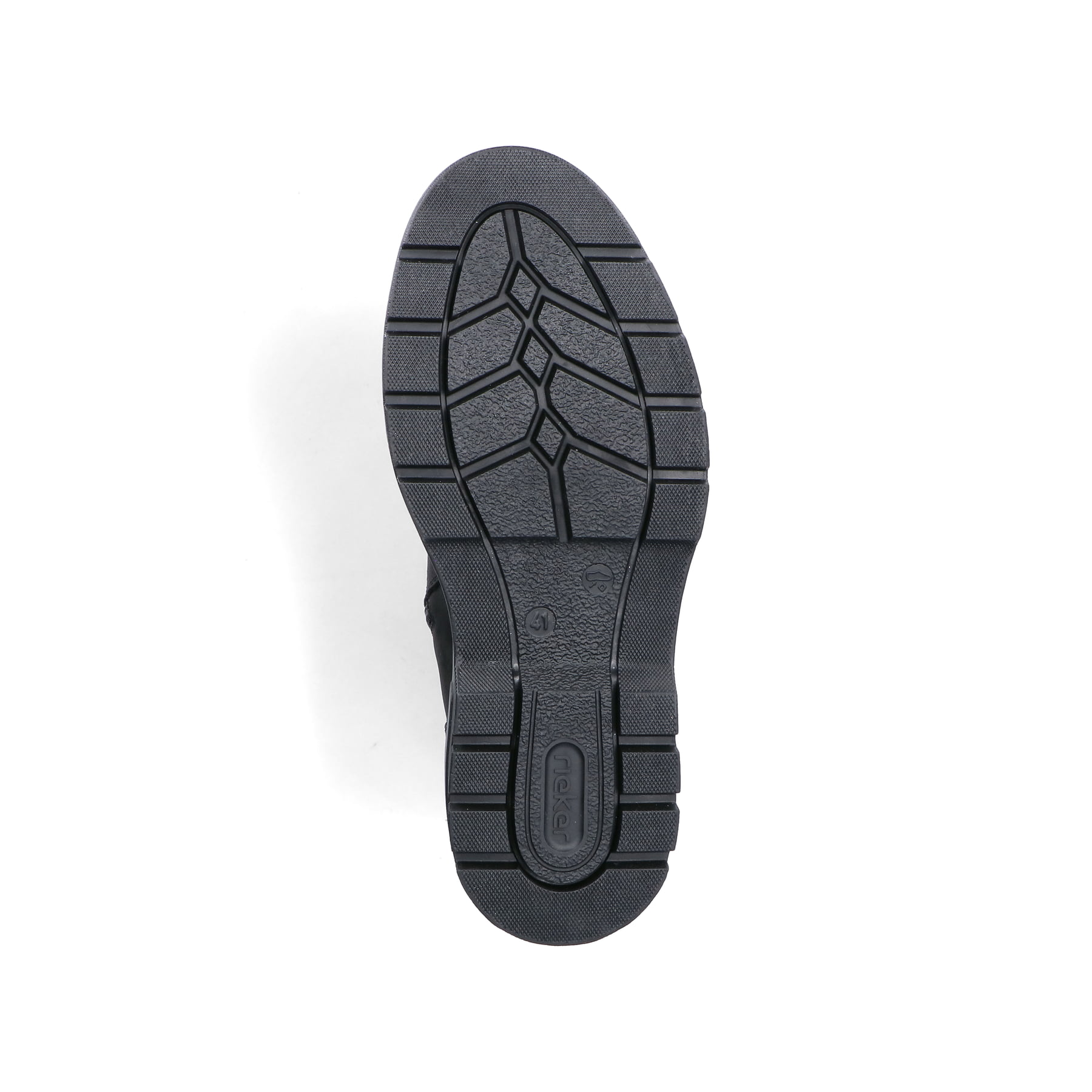 Schwarze Rieker Herren Chelsea Boots F7051-00 aus Rauleder mit Reißverschluss. Schuh Laufsohle.