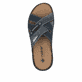 Blaue Rieker Herren Pantoletten 25199-14 mit modernen Ziernähten. Schuh von oben.