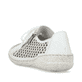 Weiße Rieker Damen Schnürschuhe 54516-80 mit einem Reißverschluss. Schuh von hinten.