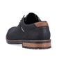 Schwarze Rieker Herren Schnürschuhe 14614-00 mit der Komfortweite G. Schuh von hinten.
