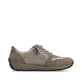 Baskets basses Rieker beiges pour femme N1100-62 avec fermeture éclair. Chaussure vue de l'arrière.