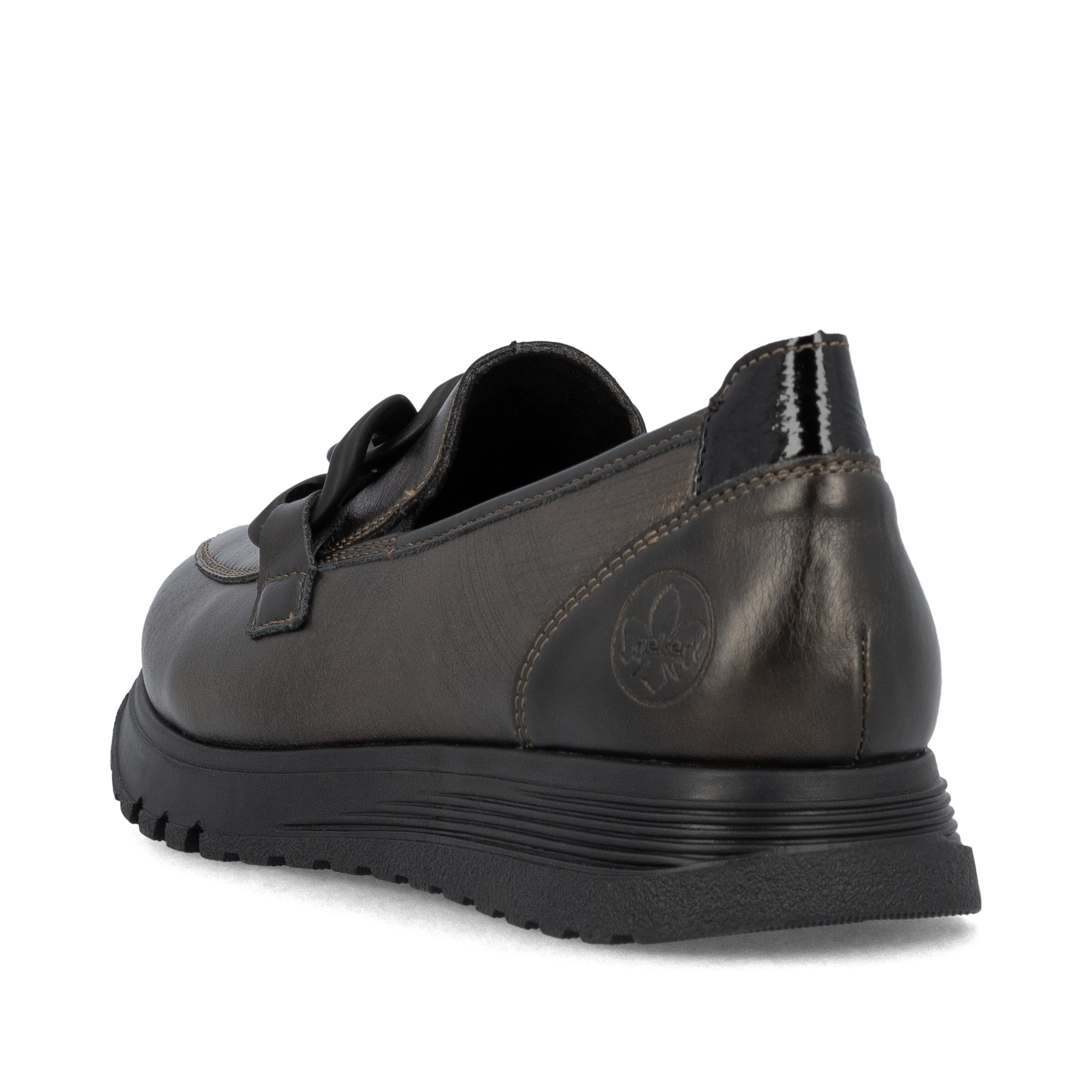 Mocassins Rieker marron pour femme 49051-25 en cuir lisse. Chaussure vue de dessus.
