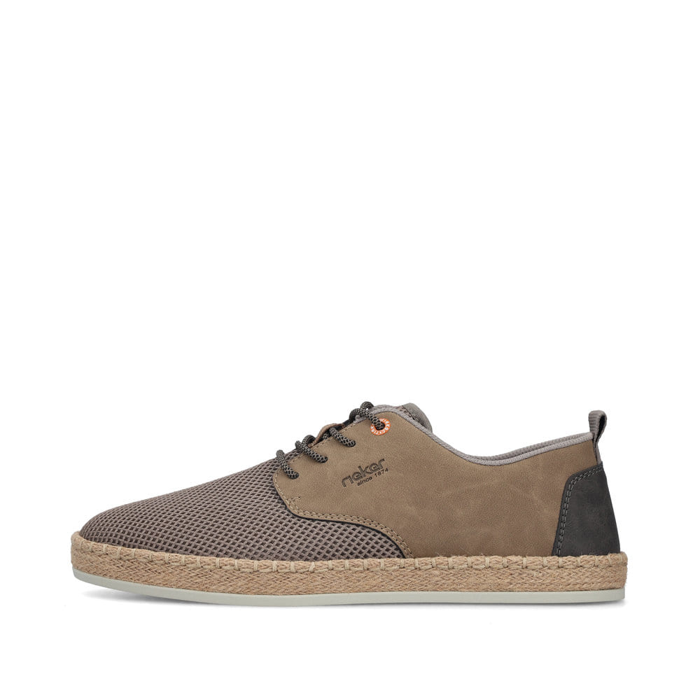 Beige Rieker Herren Schnürschuhe B2648-64 mit der Komfortweite G. Schuh Außenseite.