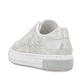 Beige Rieker Damen Sneaker Low L8849-60 in Löcheroptik mit einer Schnürung. Schuh von hinten.