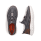 Mocassins Rieker gris pour homme B6678-45 en optique à trous. Chaussure vue de dessus, couchée.