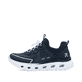 Blaue vegane Rieker Damen Sneaker Low M6062-14 mit einem Gummizug. Schuh Außenseite.