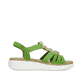 Grüne Rieker Keilsandaletten 63251-52 mit Schmuckelementen sowie einem Gummizug. Schuh Innenseite.