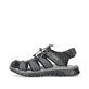Schwarze Rieker Herren Trekkingsandalen 26770-00 mit einem Klettverschluss. Schuh Außenseite.