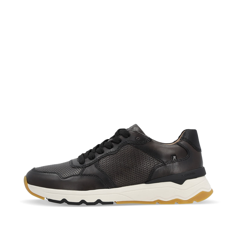 Schwarze Rieker Herren Sneaker Low U0900-00 mit einer super leichten Sohle. Schuh Außenseite.