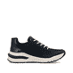 Blaue Rieker Damen Sneaker Low M6601-14 mit modernen Ziernähten. Schuh Innenseite.